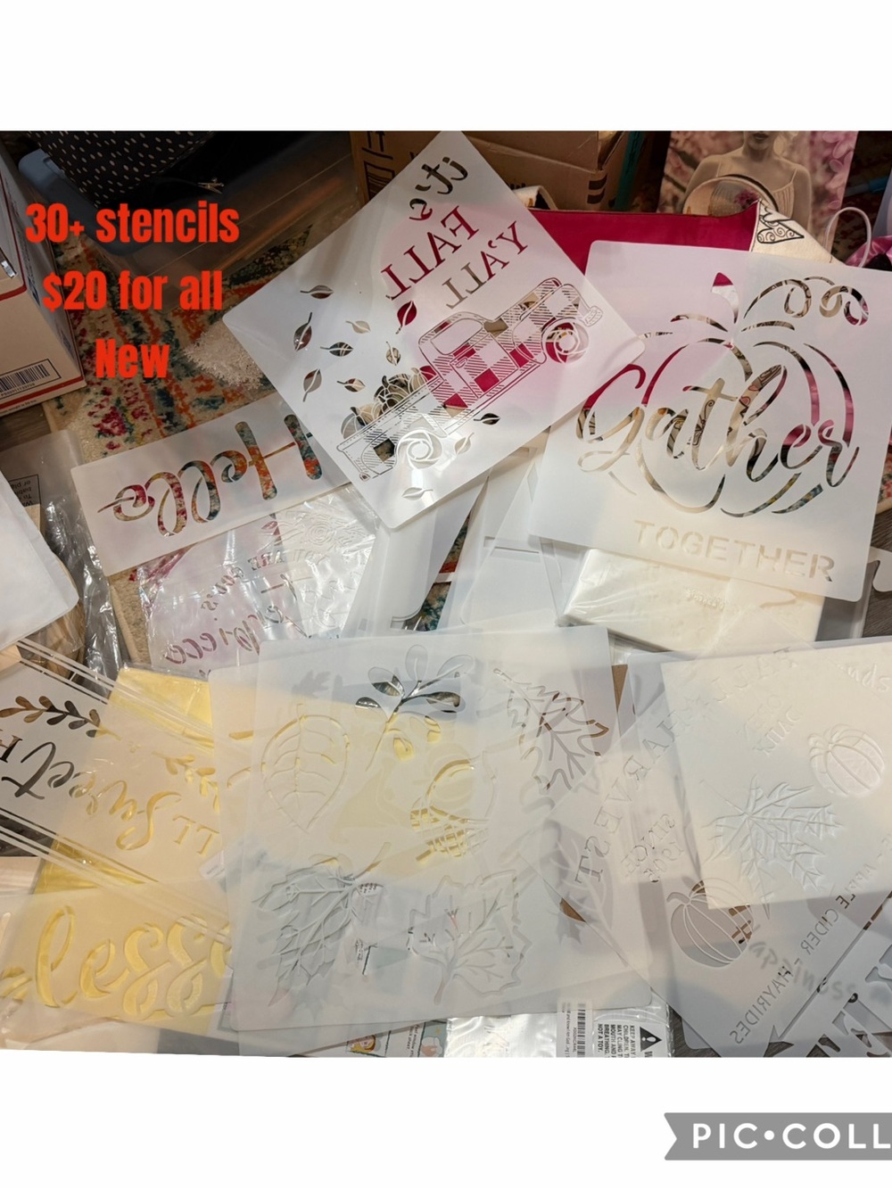 Unbranded White Craft Stencil Set - 30+ Designs